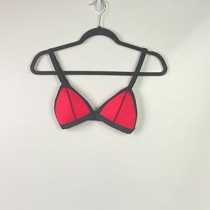 H&M Women's Sz 6 Hot Pink/Black Bikini Top